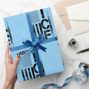 Abolish ICE Wrapping Paper Roll Vintage American Flag TS10 Light Blue Print Your Wear