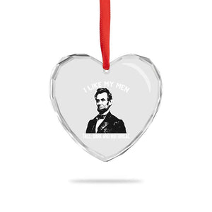 Abraham Lincoln American History Heart Crystal Glass Ornament I Like My Men Tall Dark and Historical TS14 Print Your Wear