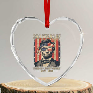 Abraham Lincoln Freedom Retro Heart Crystal Glass Ornament 250 Years of Freedom Liberty History TS14 Transparent Glass 3'' Heart Print Your Wear