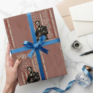 Abraham Lincoln Playing Guitar 4th July 250 Years America Wrapping Paper Roll TS11 Mocha Print Your Wear