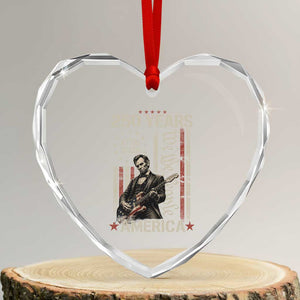 Abraham Lincoln Playing Guitar 4th July 250 Years America Heart Crystal Glass Ornament TS11 Transparent Glass 3'' Heart Print Your Wear