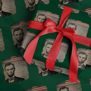 Abraham Lincoln Quote Wrapping Paper Roll American History Teacher School Presidents Day TS14 Green Print Your Wear