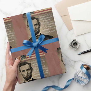 Abraham Lincoln Quote Wrapping Paper Roll American History Teacher School Presidents Day TS14 Mocha Print Your Wear