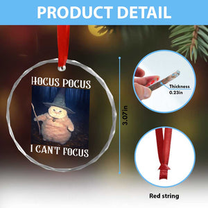 ADHD Cat Meme Crystal Glass Ornament Neurodivergent Wizard Cat I Cant Focus TS10 Print Your Wear