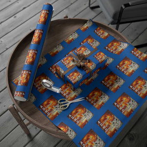 ADHD Cat Meme Wrapping Paper Roll Funny Kitty Flames Neurodivergent Gen Z TS10 Blue Print Your Wear