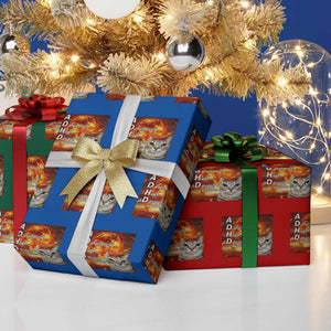 ADHD Cat Meme Wrapping Paper Roll Funny Kitty Flames Neurodivergent Gen Z TS10 Print Your Wear