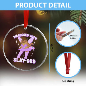 ADHD Meme Crystal Glass Ornament Funny Slay DHD Frog Neurodivergent TS10 Print Your Wear