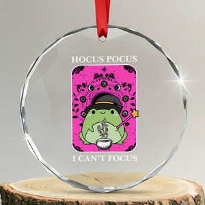 ADHD Meme Crystal Glass Ornament Neurodivergent Wizard Frog I Cant Focus TS10 Transparent Glass 3'' Circle Print Your Wear