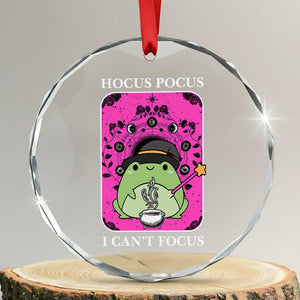 ADHD Meme Crystal Glass Ornament Neurodivergent Wizard Frog I Cant Focus TS10 Transparent Glass 3'' Circle Print Your Wear