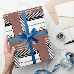 ADHD Meme Wrapping Paper Roll Funny System Error Neurodivergent Humor TS10 Mocha Print Your Wear