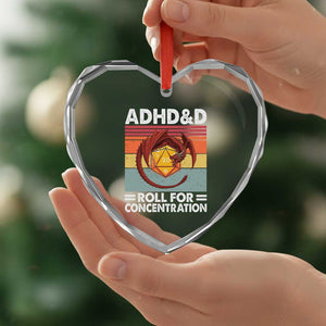 ADHD&D Roll For Concentration Heart Crystal Glass Ornament Funny RPG Gamer D20 Tabletop Dice TS11 Print Your Wear