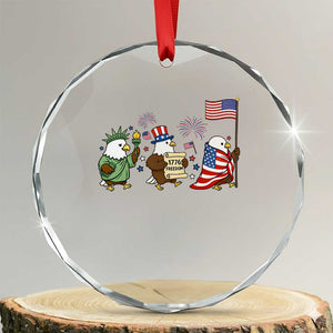 Adorable Patriotic Eagle 250 Years Of Freedom Crystal Glass Ornament USA Anniversary Gift TS12 Transparent Glass 3'' Circle Print Your Wear