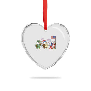 Adorable Patriotic Eagle 250 Years Of Freedom Heart Crystal Glass Ornament USA Anniversary Gift TS12 Print Your Wear
