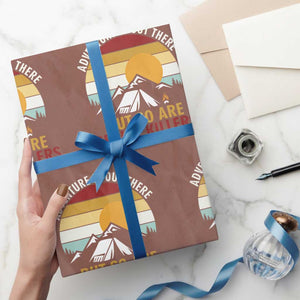 Adventure is Out There But So Are Serial Killers Wrapping Paper Roll Funny Camping Nature Lover Gift