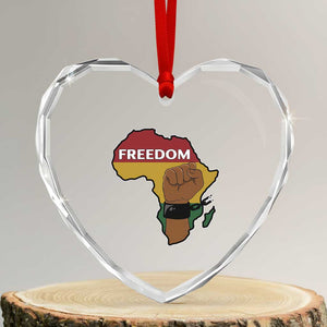 Africa Freedom Liberation Black Power Heart Crystal Glass Ornament TS14 Transparent Glass 3'' Heart Print Your Wear