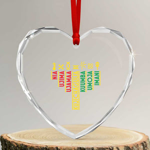 African American 7 Principles Of Kwanzaa Heart Crystal Glass Ornament TS09 Transparent Glass 3'' Heart Print Your Wear