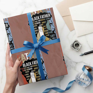 African American Black Father Wrapping Paper Roll Fathers Day Juneteenth TS11 Mocha Print Your Wear