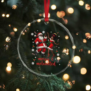 African American Christmas Crystal Glass Ornament Funny Dancing Black Santa And Mrs Claus Merry And Melanated TS12 Print Your Wear