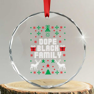 African American Family Crystal Glass Ornament Dope Black Family Matching Ugly Christmas TS10 Transparent Glass 3'' Circle Print Your Wear