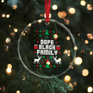 African American Family Crystal Glass Ornament Dope Black Family Matching Ugly Christmas TS10 Print Your Wear