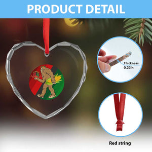 African American Holiday Gift Heart Crystal Glass Ornament Retro Sunset Bigfoot With Kwanzaa Candle TS12 Print Your Wear