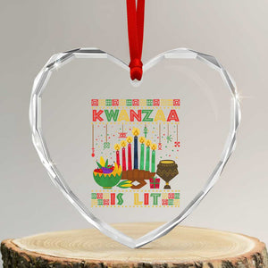African American Kwanzaa Is Lit Heart Crystal Glass Ornament TS09 Transparent Glass 3'' Heart Print Your Wear