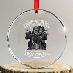 African American Motorcycle Crystal Glass Ornament Skeleton Biker TS14 Transparent Glass 3'' Circle Print Your Wear