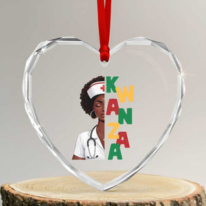 African American Nurse Heart Crystal Glass Ornament Joyful Kwanzaa Celebration Gift TS12 Transparent Glass 3'' Heart Print Your Wear