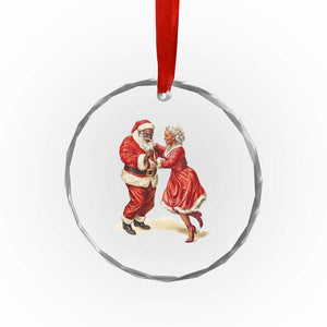 African American Xmas Crystal Glass Ornament Black Santa Mr Mrs Claus Dancing TS09 Print Your Wear