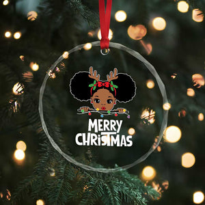 African American Xmas Crystal Glass Ornament Cute Black Girl Kids Merry Christmas TS09 Print Your Wear