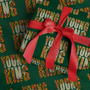 African Kente Wrapping Paper Roll Young King for Boys Men TS02 Green Print Your Wear