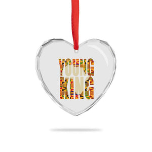 African Kente Heart Crystal Glass Ornament Young King for Boys Men TS02 Print Your Wear