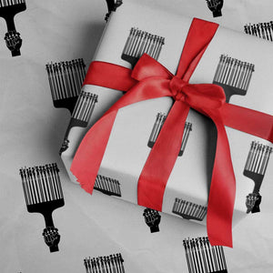 Afro Pick Comb Strong Black Power Fist Wrapping Paper Roll TS11 White Print Your Wear