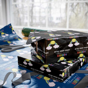 After Every Storm There Is A Rainbow Wrapping Paper Roll Sentimental Pregnancy Announcement TS11 Black Print Your Wear