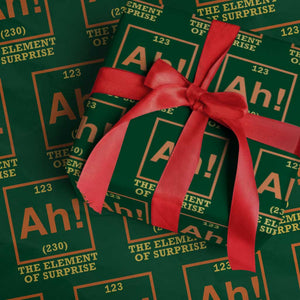 Ah The Element Of Surprise Wrapping Paper Roll Chemistry Science Humor Retro Periodic Table TS11 Green Print Your Wear