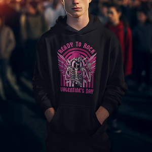Skeleton Ready To Rock Valentine's Day Hoodie TS09 Printyourwear