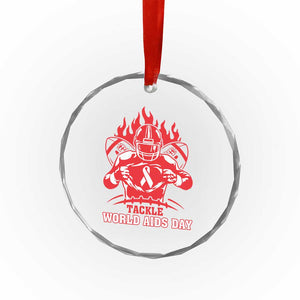 AIDS Awareness Crystal Glass Ornament Ribbon HIV Tackle Football Gift TS12 Print Your Wear
