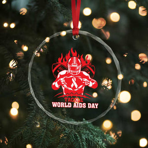 AIDS Awareness Crystal Glass Ornament Ribbon HIV Tackle Football Gift TS12 Print Your Wear