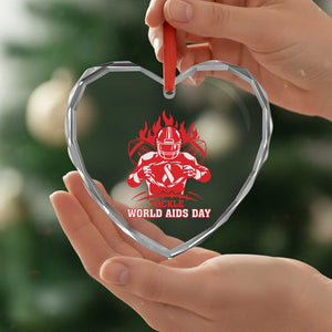 AIDS Awareness Heart Crystal Glass Ornament Ribbon HIV Tackle Football Gift TS12 Print Your Wear