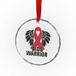 Aids Warrior Crystal Glass Ornament Red Ribbon HIV Awareness Gift TS12 Print Your Wear