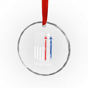Air Force Veteran Crystal Glass Ornament Vintage US Flag TS10 Print Your Wear