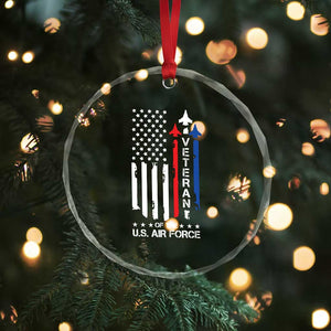 Air Force Veteran Crystal Glass Ornament Vintage US Flag TS10 Print Your Wear