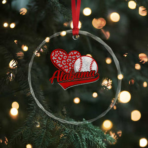 Alabama Fan Crystal Glass Ornament AL Baseball Heart Graphic Sports Style 80s 90s TS10 Print Your Wear