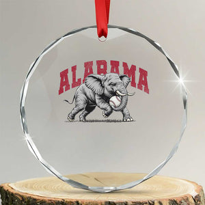Alabama Fan Crystal Glass Ornament Baseball Bama Mascot Game Day TS10 Transparent Glass 3'' Circle Print Your Wear