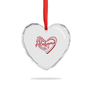 Alabama Fan Heart Crystal Glass Ornament Bama Baseball Leopard Heart Graphic Game Day TS10 Print Your Wear