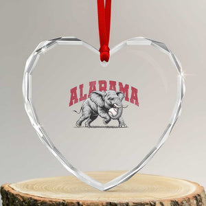 Alabama Fan Heart Crystal Glass Ornament Baseball Bama Mascot Game Day TS10 Transparent Glass 3'' Heart Print Your Wear