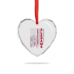 Alabama Fan Heart Crystal Glass Ornament Vintage Bama Baseball Lovers American Flag AL State TS10 Print Your Wear