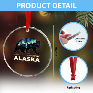 Alaska Crystal Glass Ornament Alaskan Night Sky Northern Lights Aurora Bear TS10 Print Your Wear