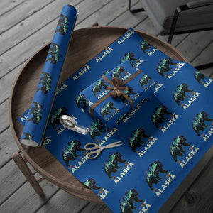 Alaska Wrapping Paper Roll Alaskan Night Sky Northern Lights Aurora Bear TS10 Blue Print Your Wear