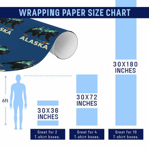 Alaska Wrapping Paper Roll Alaskan Night Sky Northern Lights Aurora Bear TS10 Print Your Wear